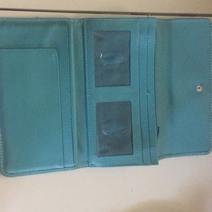 Teal leather wallet